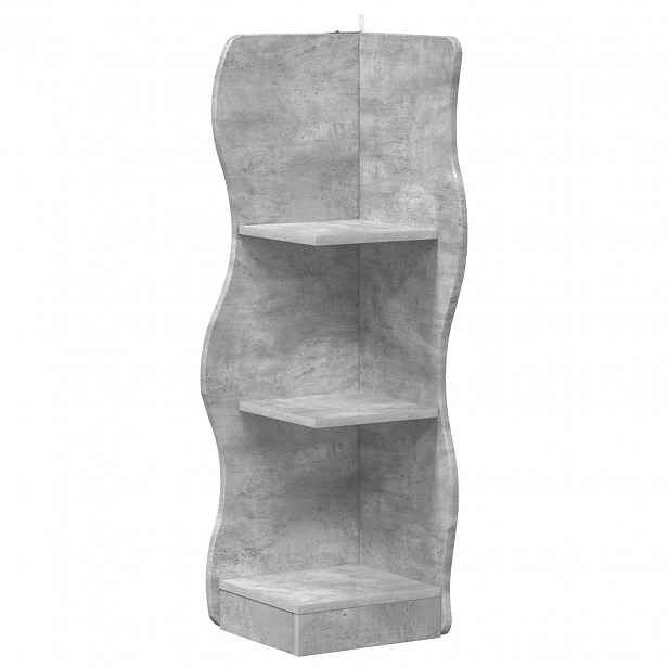 vidaXL Rohová police Betonově šedá 34 x 33 x 102 cm Kompozitní dřevo