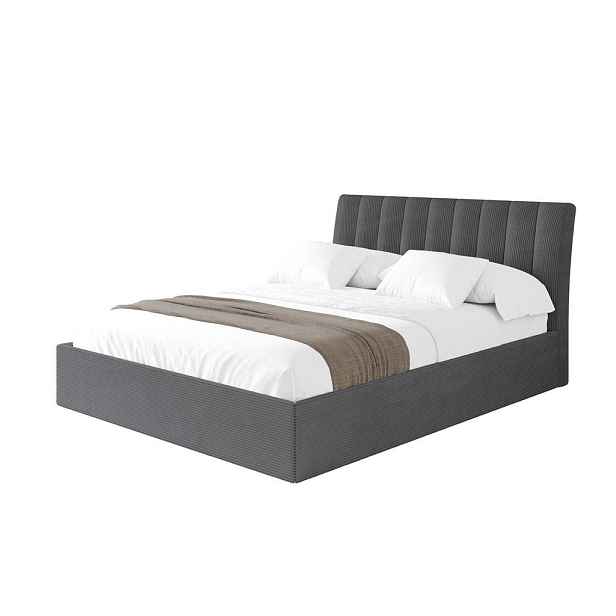ALTDECOR ČALOUNĚNÁ POSTEL s úložným prostorem a roštem, postel bez matrace - ILAN 160x200 Tmavě šedá