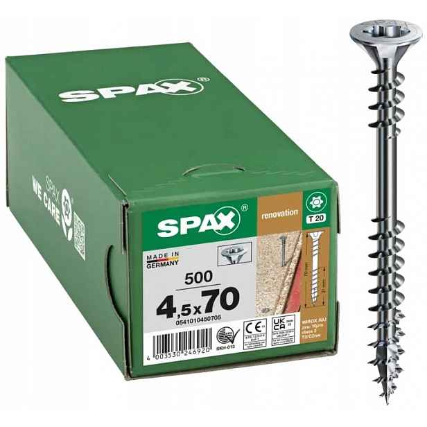 Šroub Na Podlahy Pozink Txtg Vg 4.5x70MM 500ks Spax