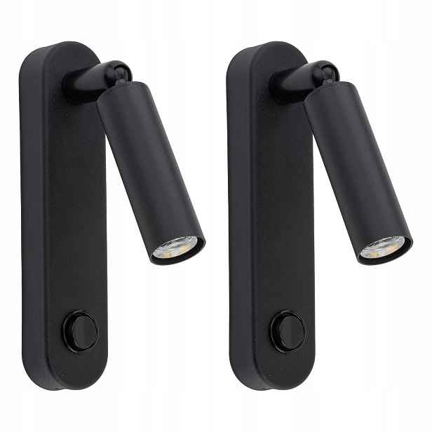 Tk Lighting Sada 2x nástěnných svítidel s vypínačem Enzo Black 6621