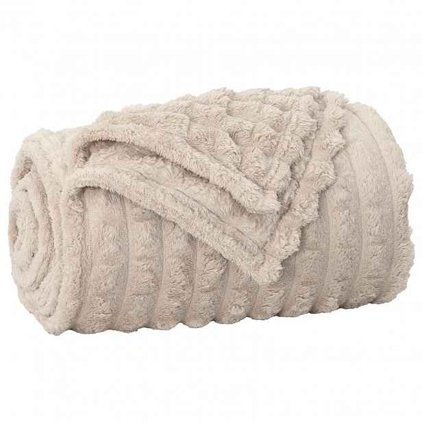 vidaXL Přehoz Béžová 150 x 130 cm 0.45 kg Fleece