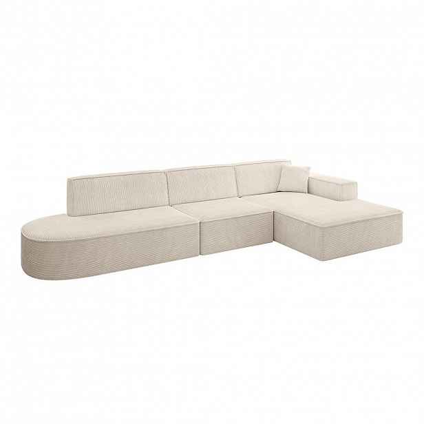ALTDECOR ROHOVÁ SEDACÍ SOUPRAVA s otomanem vpravo IREA-L2-v4 – 327 × 165 × 77 cm, béžová