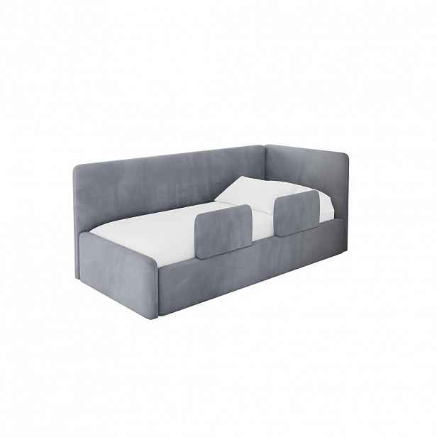 ALTDECOR JEDNOLŮŽKOVÁ POSTEL pro mládež s úložným prostorem, vlevo - NORY 80x200 šedá