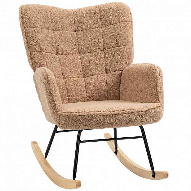 HOMCOM HOUPACÍ křeslo Relaxační křeslo do 120 kg, polyester, hnědé 98x71x101cm