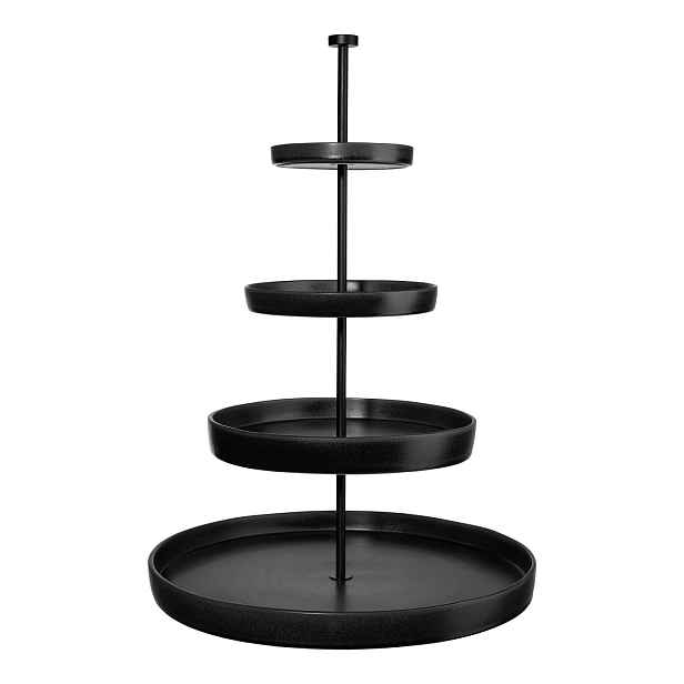 Keramický čtyřpatrový etažér výška 61 cm GRANDE ASA Selection - černý