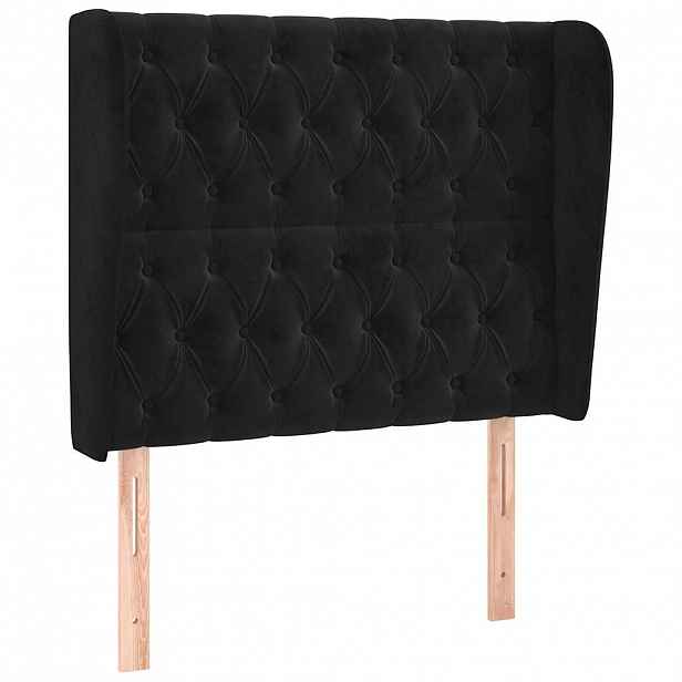 vidaXL Čelo postele typu ušák černé 93x23x118/128 cm samet