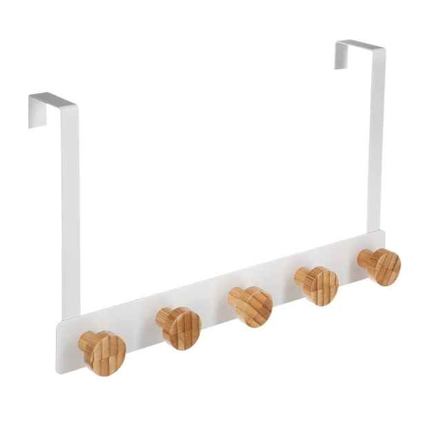 5five Simply Smart Věšák na dveře Bamboo White 5 háčků