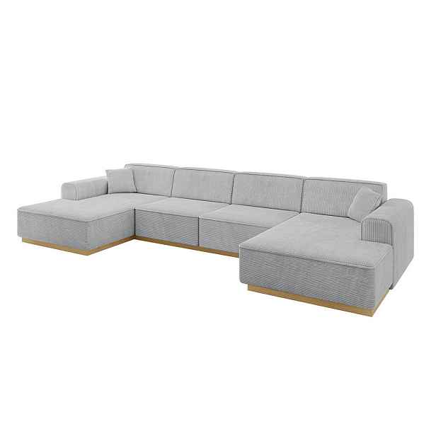 ALTDECOR SEDACÍ SOUPRAVA ve tvaru U IREA-U2-v2 386x165x80 Šedá Manšestr