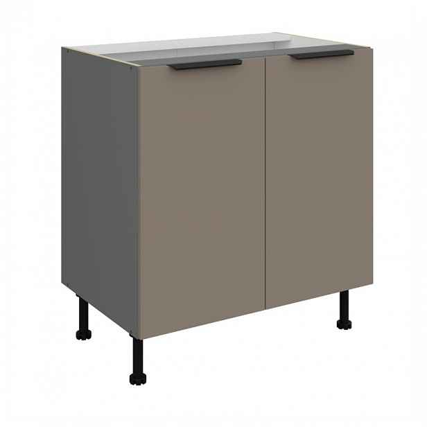 Dolní dvoudveřová skříňka LUNARA - šířka 80 cm, tmavě béžová / antracit