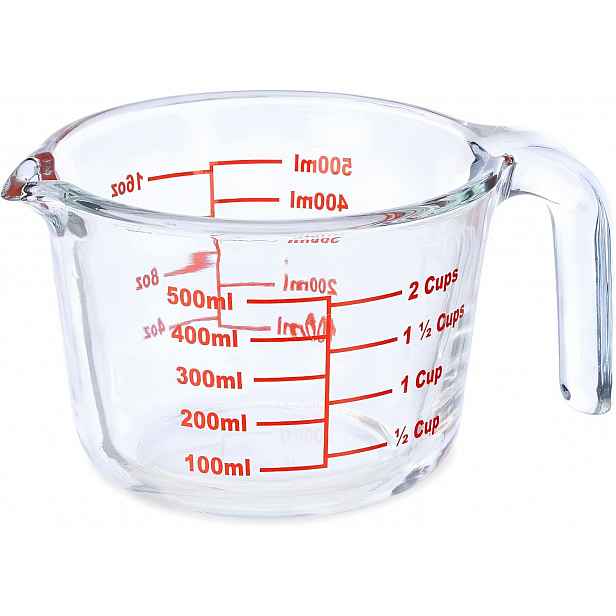 Odměrka Kuchyňská Skleněná 500 ML Borosilikátová Žáruvzdorná