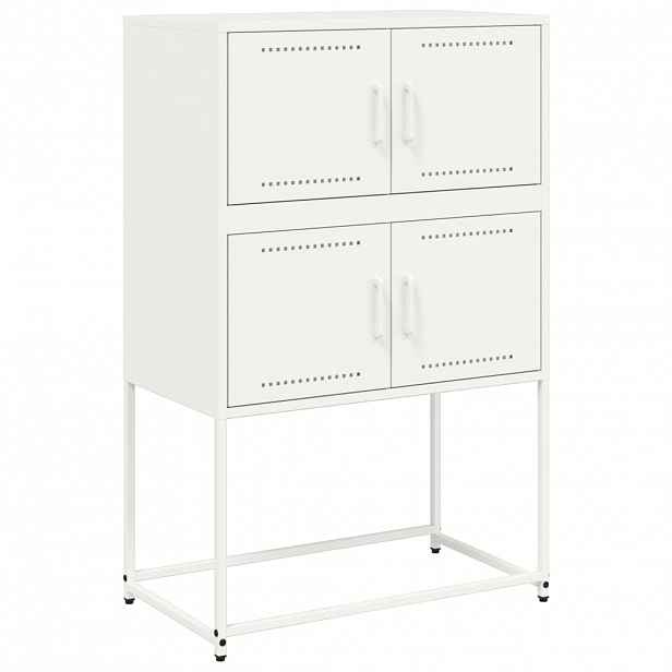 vidaXL Příborník bílý 68,5 x 38,5 x 107 cm ocel