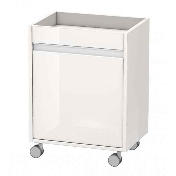 Duravit Ketho - Skříňka pojízdná 67x50x36 cm, pravá, 1 dvířka, lesklá bílá KT2530R2222