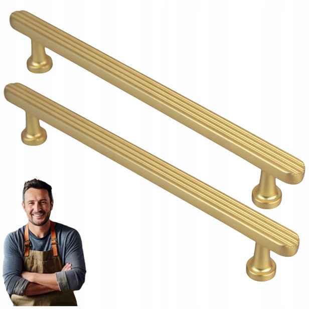 Nábytková Úchytka do zásuvky Eltin 160 mm, rukojeť, zlatý mat, 2 ks