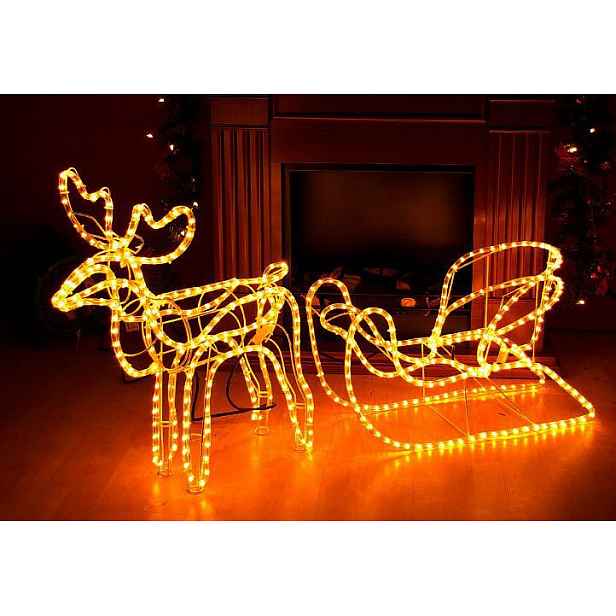 Nexos 29211 Svítící vánoční sob - LED světelná dekorace - 140 cm 336 LED