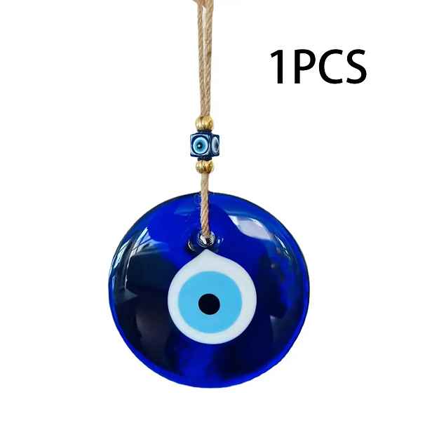 TEMU Modré skleněné turecké řecké ochranné oko Nazar nástěnná dekorace, amulet strážce štěstí, ruční závěsná ozdoba, vhodná pro domov, kancelář,
