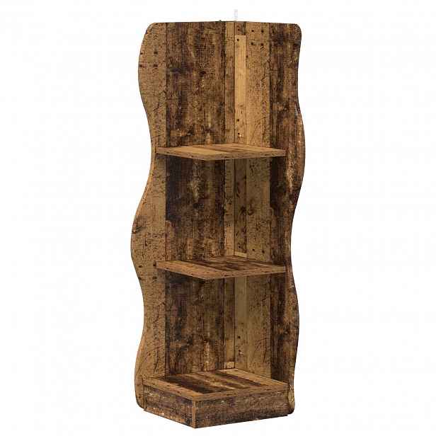 vidaXL Rohová police Staré dřevo 34 x 33 x 102 cm Kompozitní dřevo
