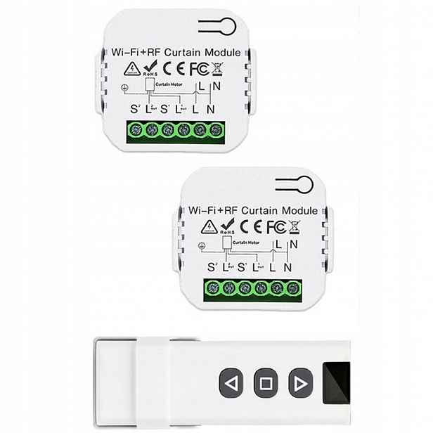 2x Ovladač pro rolety a žaluzie Úhel náklonu Lamely WiFi Z Pilot RF433