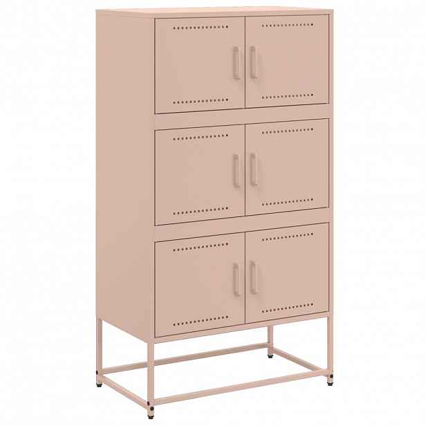 vidaXL Příborník růžový 68,5 x 38,5 x 123,5 cm ocel