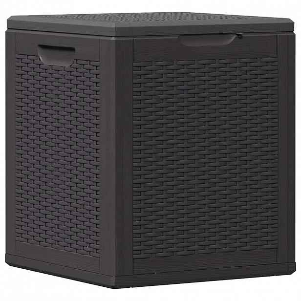 vidaXL Zahradní úložný box 90 l černý PP ratan