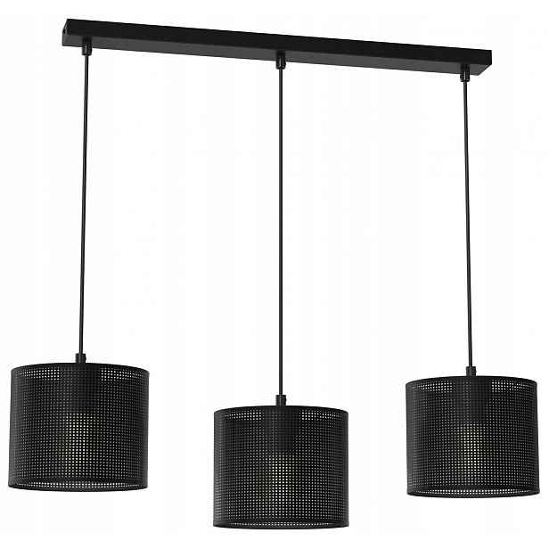 Závěsná stropní lampa Loft Shade černé stínidlo 3xE27 moderní do obývacího pokoje
