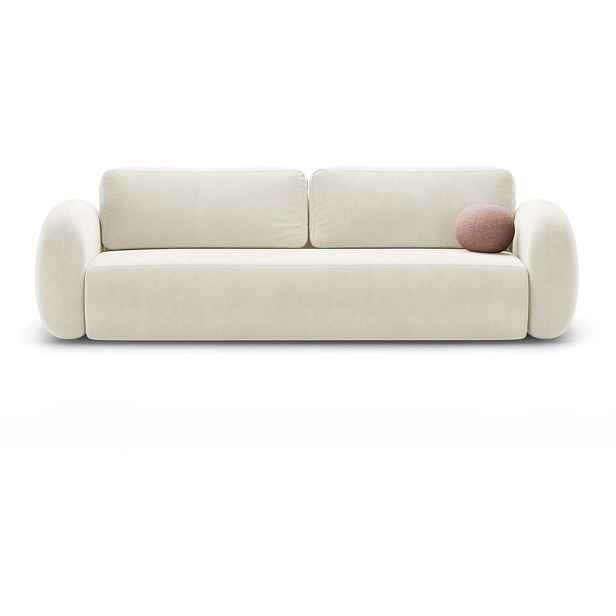Krémová sametová rozkládací/s úložným prostorem pohovka 262 cm Tonale – Cosmopolitan Design