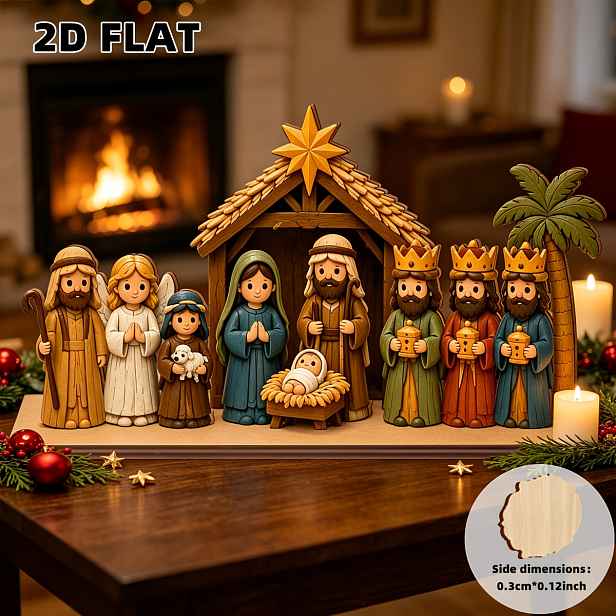 TEMU 2D ploché, Advent Of, dřevěné dekorativní cedule, party dekorace, perfektní dárky k svátkům, rodinné, náboženské , modlitby, stolní kancelářské