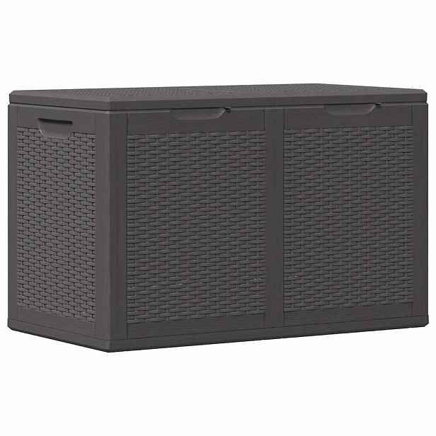 vidaXL Zahradní úložný box 180 l černý PP ratan