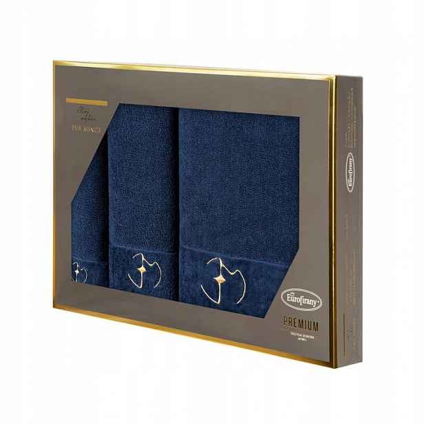 Sada ručníků v krabičce 3 ks Gaja granátová 550 g/m2