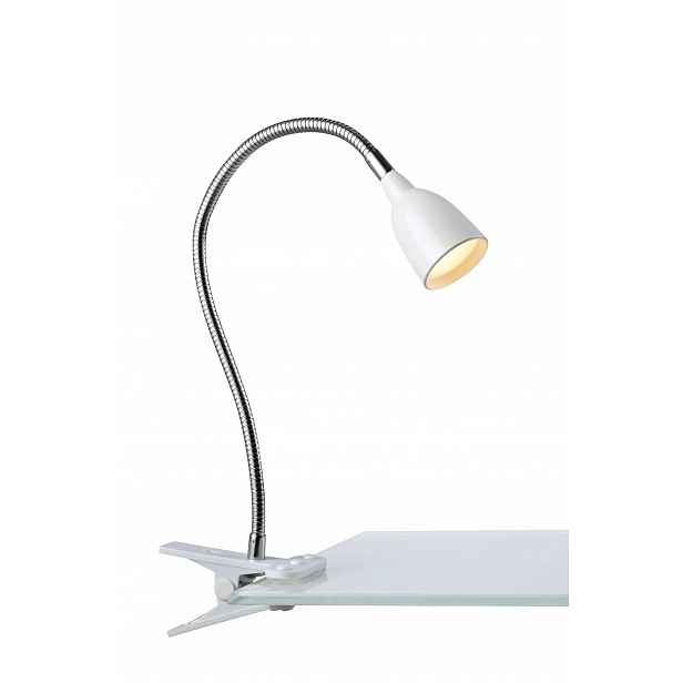 Stolní lampa na klip s elastickým ramenem, bílá Markslojd