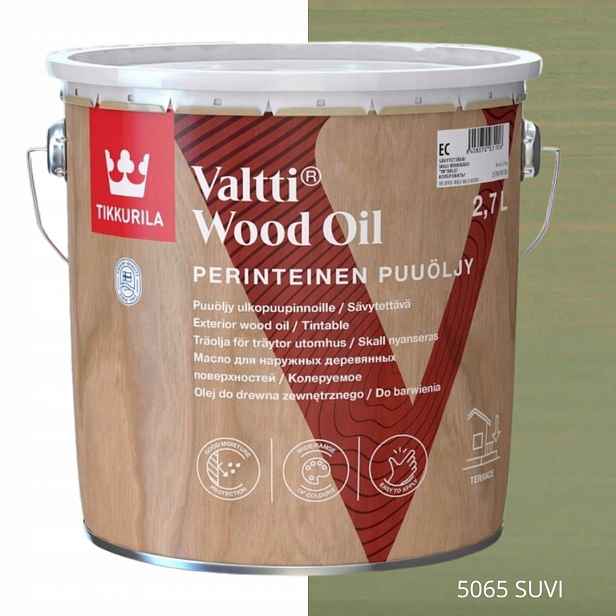 Tikkurila Valtti Wood Oil Olej Na Dřevo 2,7 L Barva 5065 Suvi