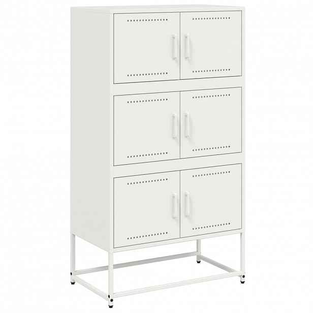 vidaXL Příborník bílý 68,5 x 38,5 x 123,5 cm ocel