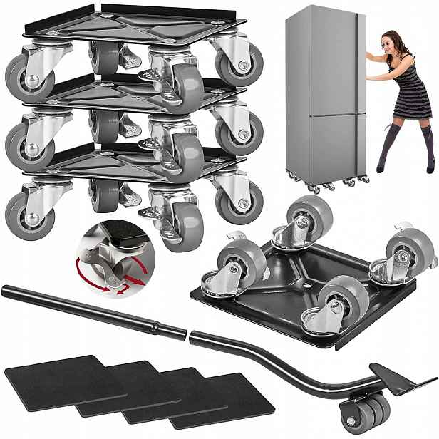 Přepravní Kolečka Sada 4KS Do 800KG Zvedák Kolečka Pro Přepravu Silný