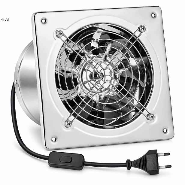 Výkonný Odtahový Ventilátor 150 mm 2600 ot/min Do Kuchyně Koupelny Sklepní Garáže