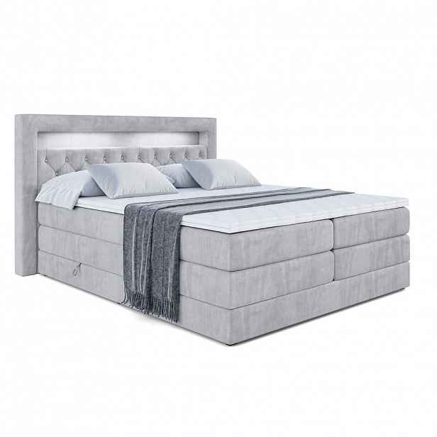 ALTDECOR POSTEL boxspring NOEL GOLD KING – 180 × 200 – H3/H4 – světle šedá