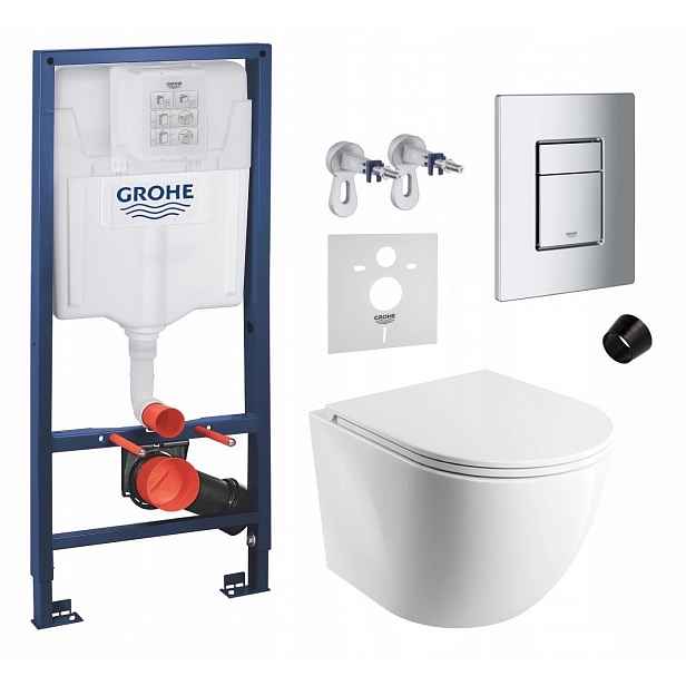 Podomítkový Wc set Grohe s mísou Mwbp a tlačítkem Chrom