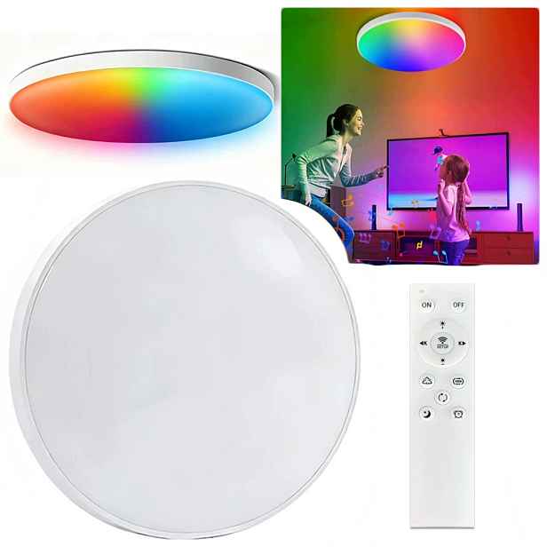 Stropní Svítidlo stropní svítidlo Led Rgb 2700-6500 K 30 cm stmívatelná 24 W Dálkový Ovladač