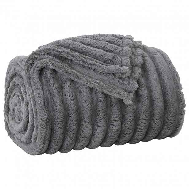 vidaXL Přehoz Tmavě šedá 240 x 220 cm 1.36 kg Fleece