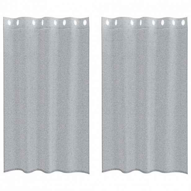 vidaXL Voile Záclona 2 ks Tmavě šedá 175 x 140 cm Polyester