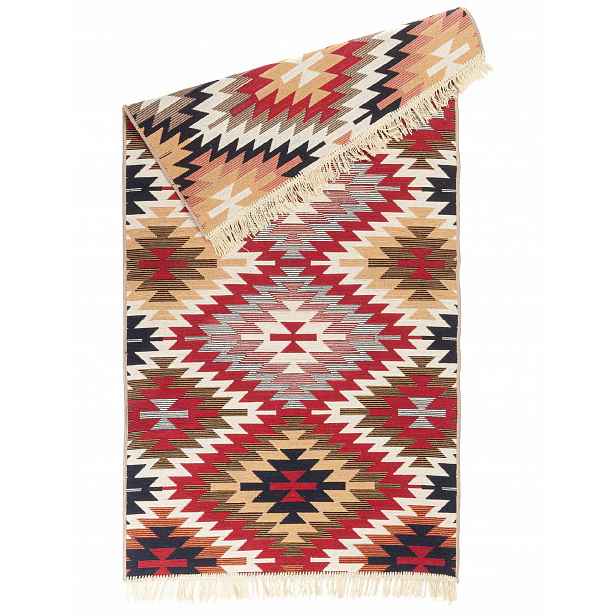 Koberec Koberec Boho Kilim Tkaný 80x150 Aztécký vícebarevný Oboustranný vzor