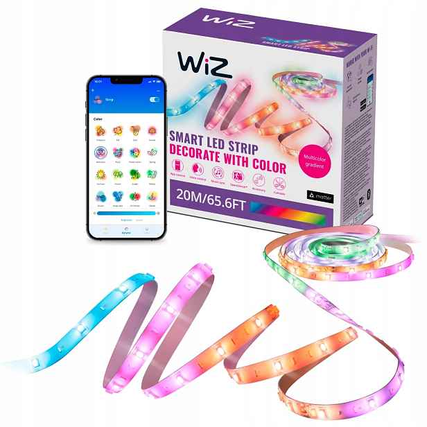 Led pásek Rgbic pásek 20 m Inteligentní Smart WiFi Bluetooth Aplikace WiZ