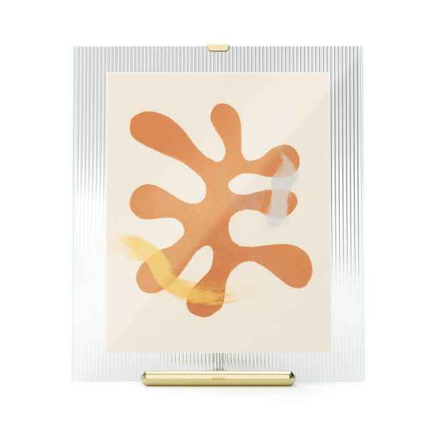 Skleněný stojací rámeček ve zlaté barvě 26x30,5 cm Flute – Umbra