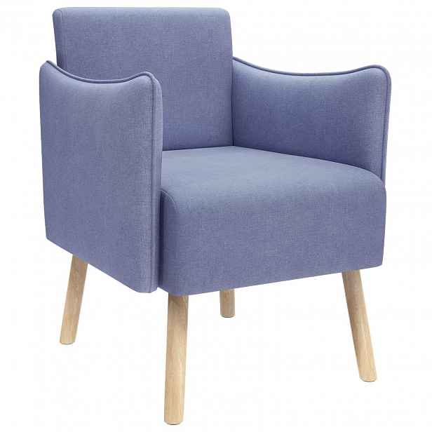 vidaXL Akcentní židle Modrá džínovina Textil