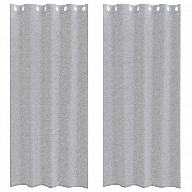 vidaXL Voile Záclona 2 ks Tmavě šedá 225 x 140 cm Polyester