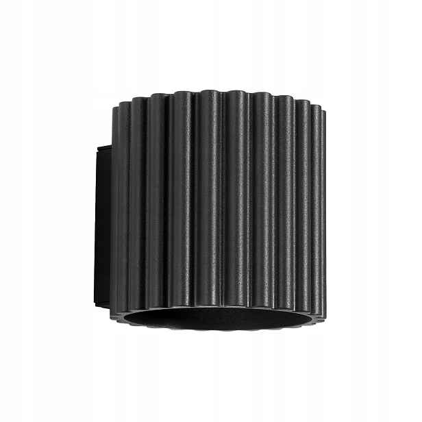 Sollux Nástěnné svítidlo černá rýhovaná tuba 10 cm nahoře dole 1xG9 10W Aura