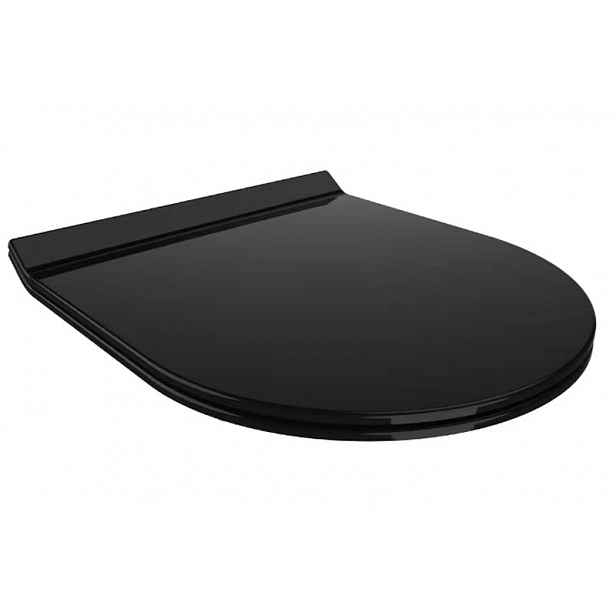 WC sedátko Cesso/Felci/Carlito - Slim/SoftClose - UF plast - černá lesklá - 36,4x4,9x42,7 cm