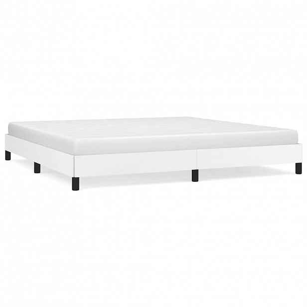 vidaXL Rám postele bílá 200 x 200 cm umělá kůže