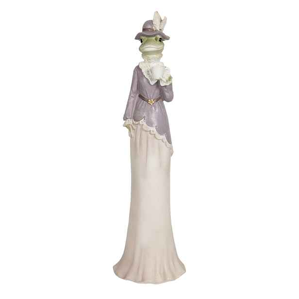Dekorace žabí slečna v šatech - 7*7*32 cm Clayre & Eef
