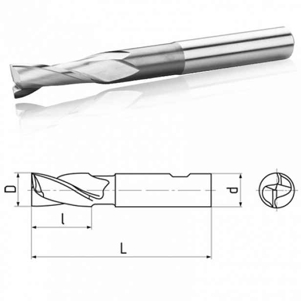 Fréza 05x13mm pro drážky per dlouhá, nesouměrná HSS Co8 221418
