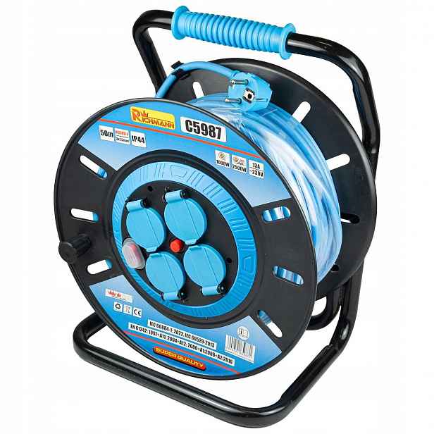 Prodlužovací Kabel Bubnová Plastová 50M 3x1,5 H05VV-F IP44 Richmann C5987