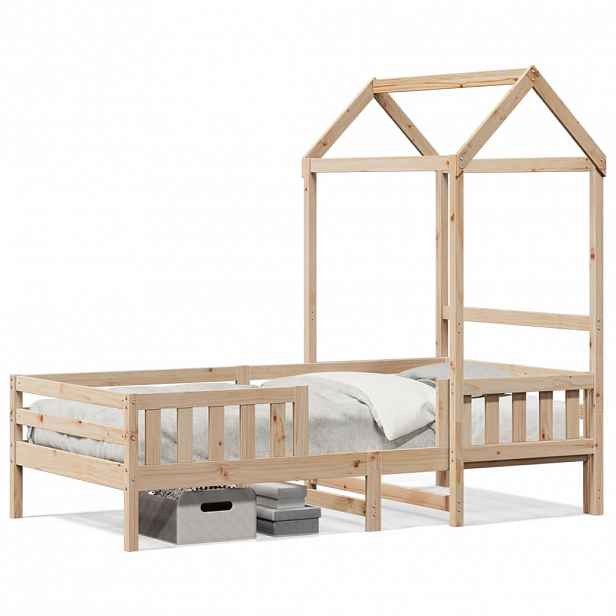 vidaXL Rám postele se střechou 75 x 190 cm masivní borovice